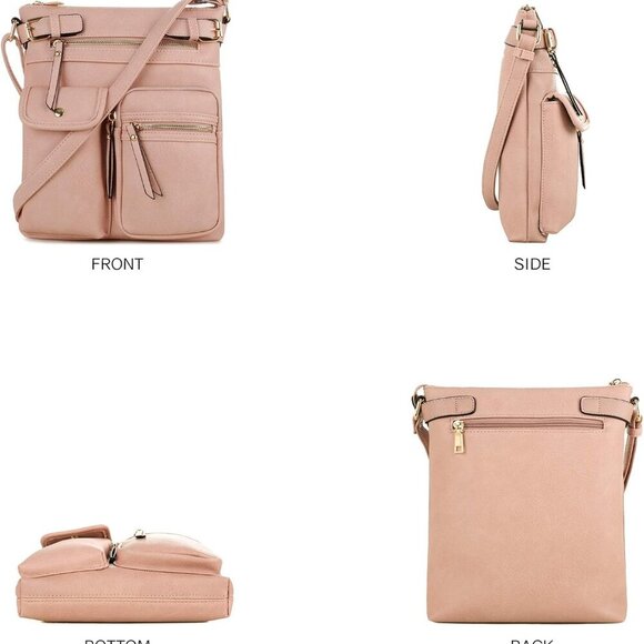 Katie Lightweight Medium Crossbody Bag Shoulder Bag with Multi Pocket for Women - Picture 2 of 6